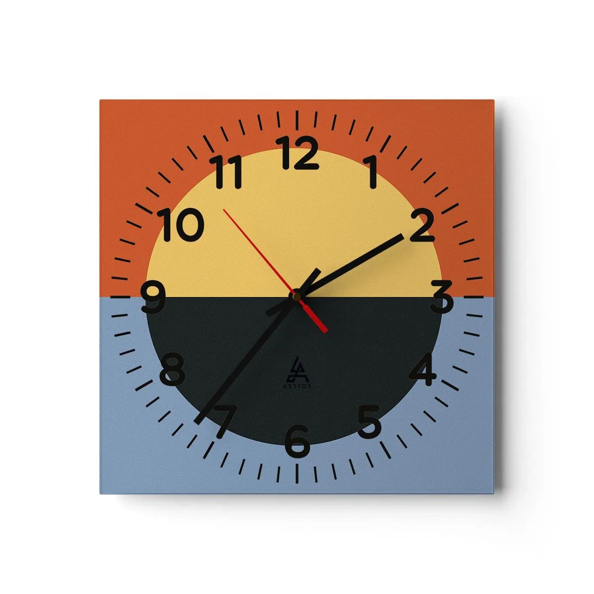 Wanduhr - Glasuhr - Eine Komposition aus Wärme und Kühle - 30x30 cm