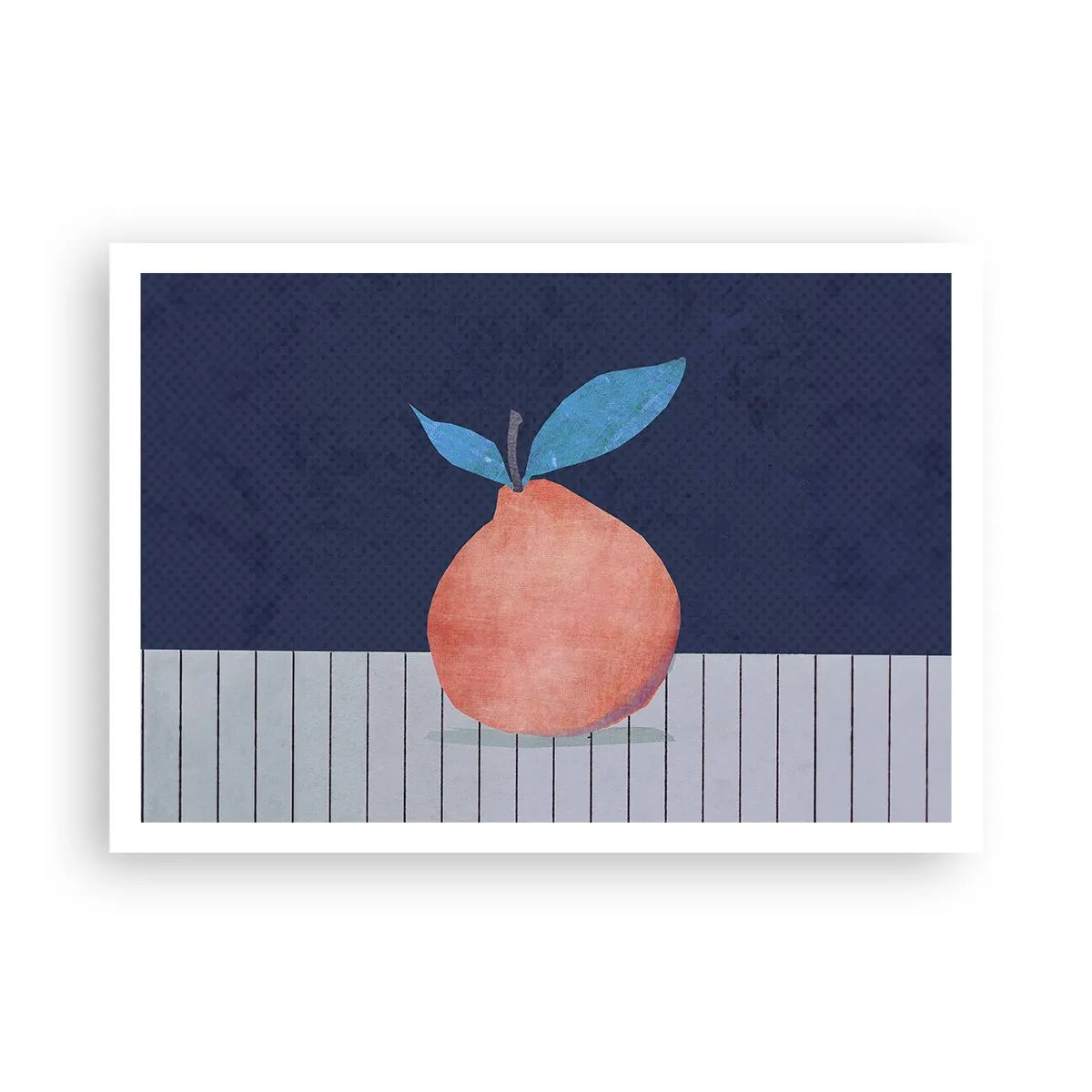 Poster - Abstrakte Früchte vor einem Hintergrund aus kontrastierenden Farben und geraden Linien. - 100x70cm - Konvexität und Ebene - Moderne Wanddekoration für Wohnzimmer und Schlafzimmer ARTTOR