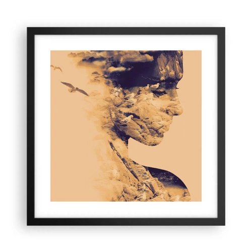 Poster in einem schwarzem Rahmen - Von Natur aus schön - 40x40 cm