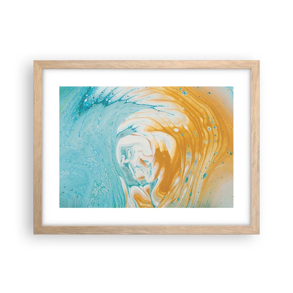 Poster in einem Rahmen aus heller Eiche - Pastellwirbel - 40x30 cm