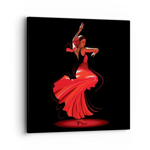 Bild auf Leinwand - Leinwandbild - Der feurige Geist des Flamenco - 40x40 cm