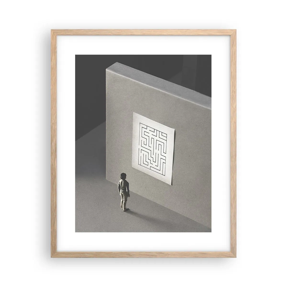 Poster in einem Rahmen aus heller Eiche - Aber wo bin ich? - 40x50 cm
