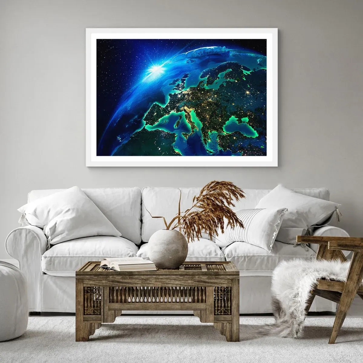 Poster in einem weißen Rahmen - Funkelndes Europa - 50x40 cm