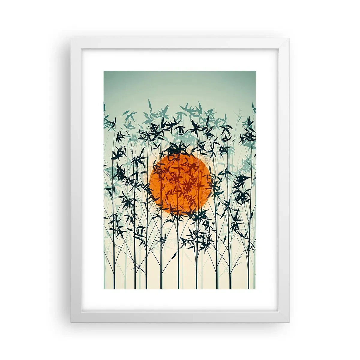 Poster in einem weißen Rahmen - Japanische Sonne - 30x40 cm