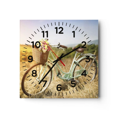 Wanduhr - Glasuhr - Ich bleibe eine Weile hier - 40x40 cm