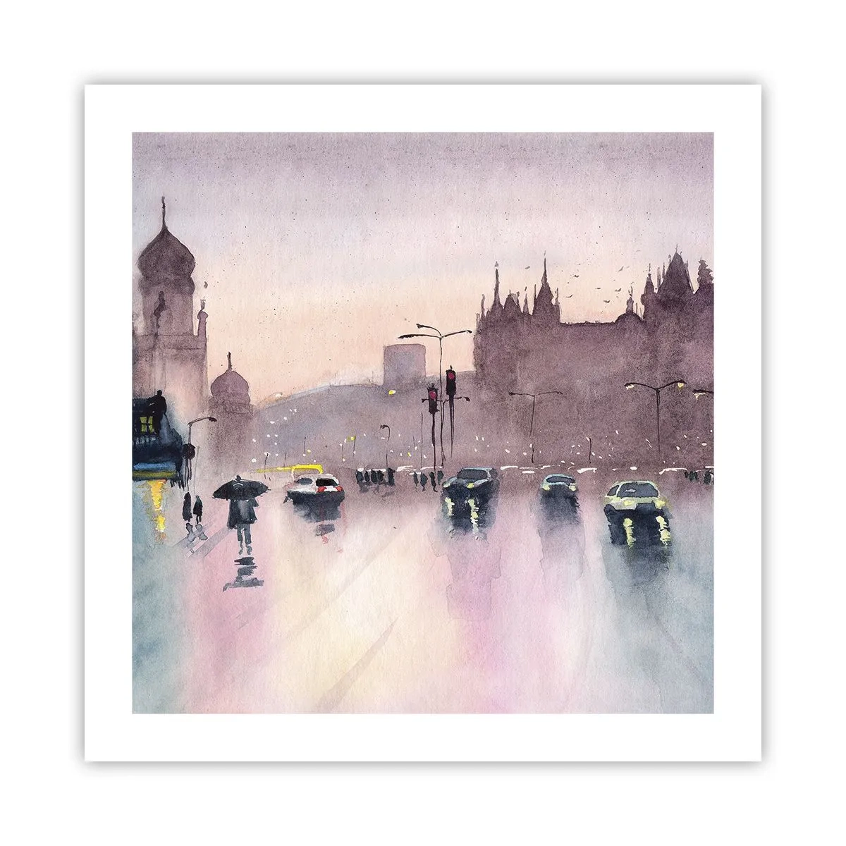 Poster - Im regnerischen Dunst - 50x50 cm