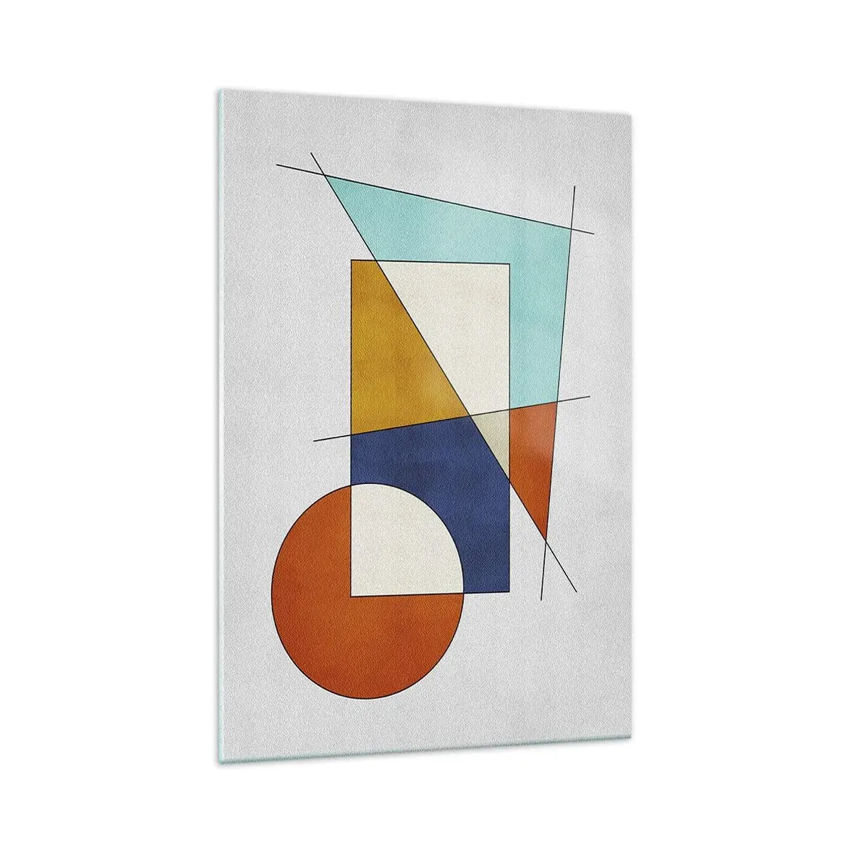 Glasbild - Bild auf glas - Eine modernistische Komposition aus geometrischen Formen und Farben - 70x100cm - Abstraktion: modernistisches Spiel - Moderne Wanddekoration für Wohnzimmer und Schlafzimmer ARTTOR