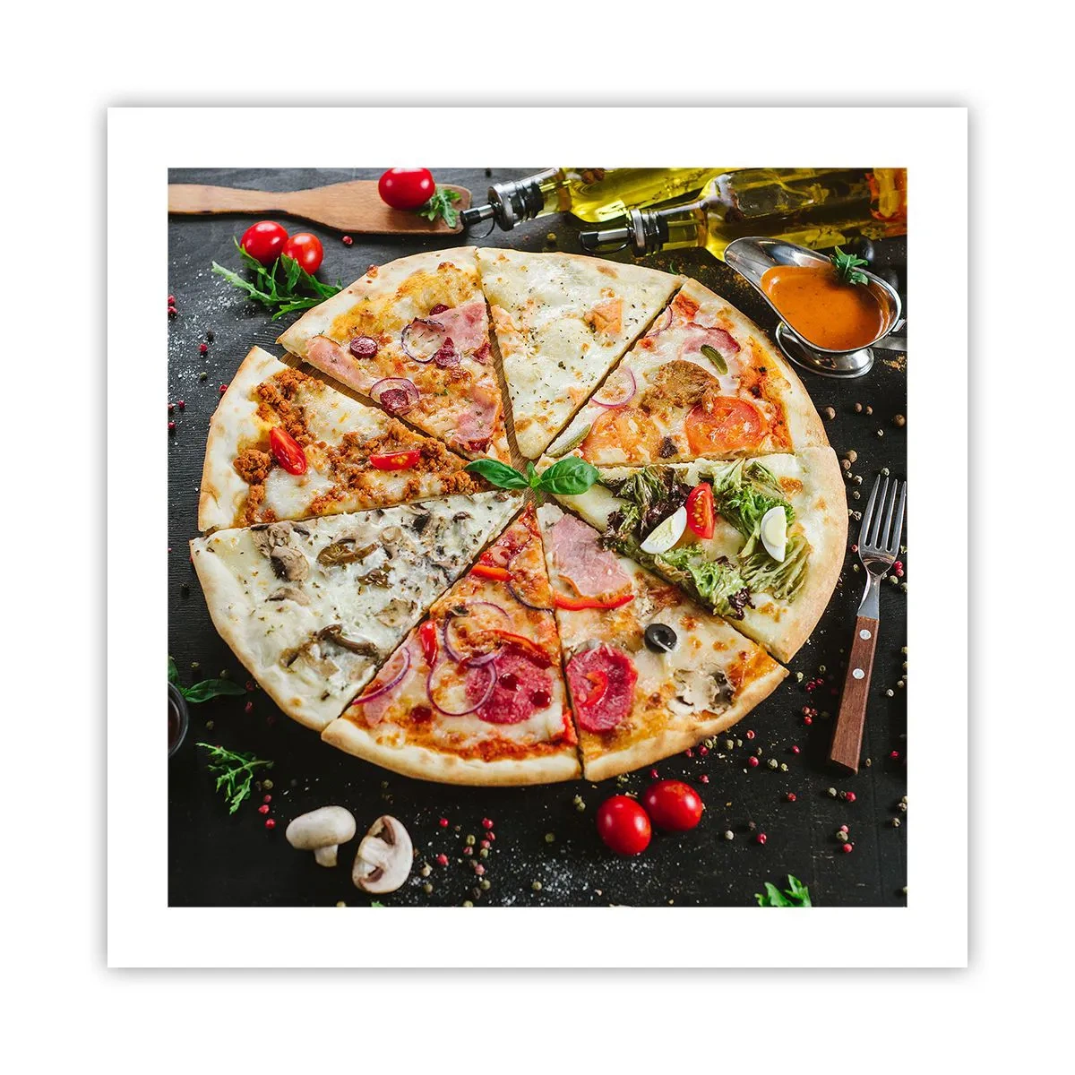 Poster - Eine Reihe von Geschmacksrichtungen - 50x50 cm