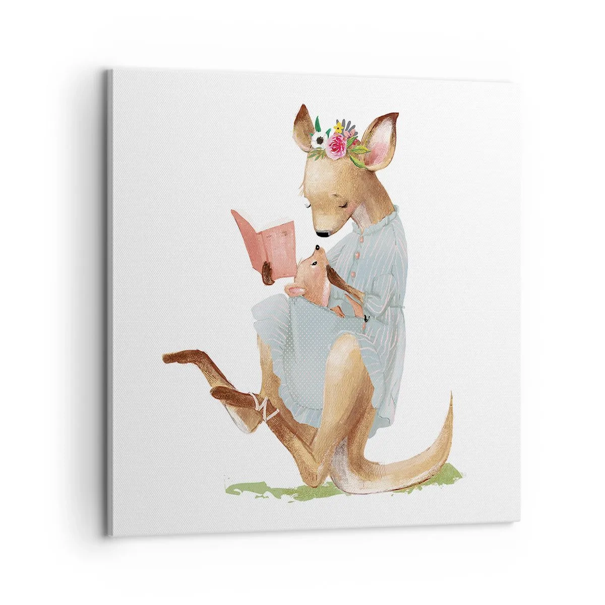 Bild auf Leinwand - Leinwandbild - Lies mir vor Mama - 60x60 cm