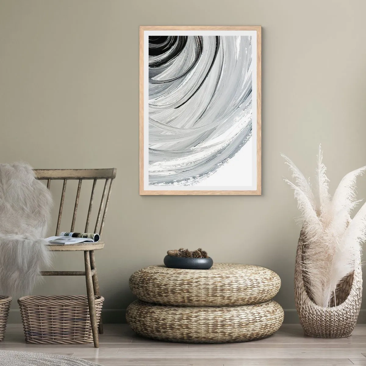 Poster in einem Rahmen aus heller Eiche - Orbitale Komposition - 50x70 cm