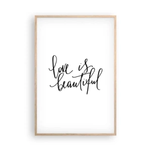 Poster in einem Rahmen aus heller Eiche - Lies und wiederhol - 61x91 cm