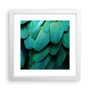 Poster in einem weißen Rahmen - Papageienartige Präzision - 30x30 cm