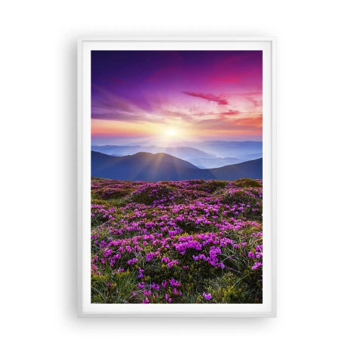 Poster in einem weißen Rahmen - Kräuter dufteten nach frischen Trauben von den Feldern - 70x100 cm