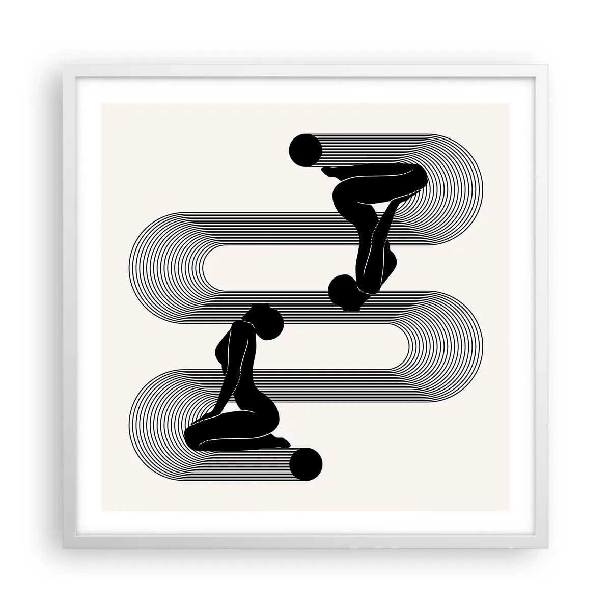Poster in einem weißen Rahmen - Sinnliche Symmetrie - 60x60 cm