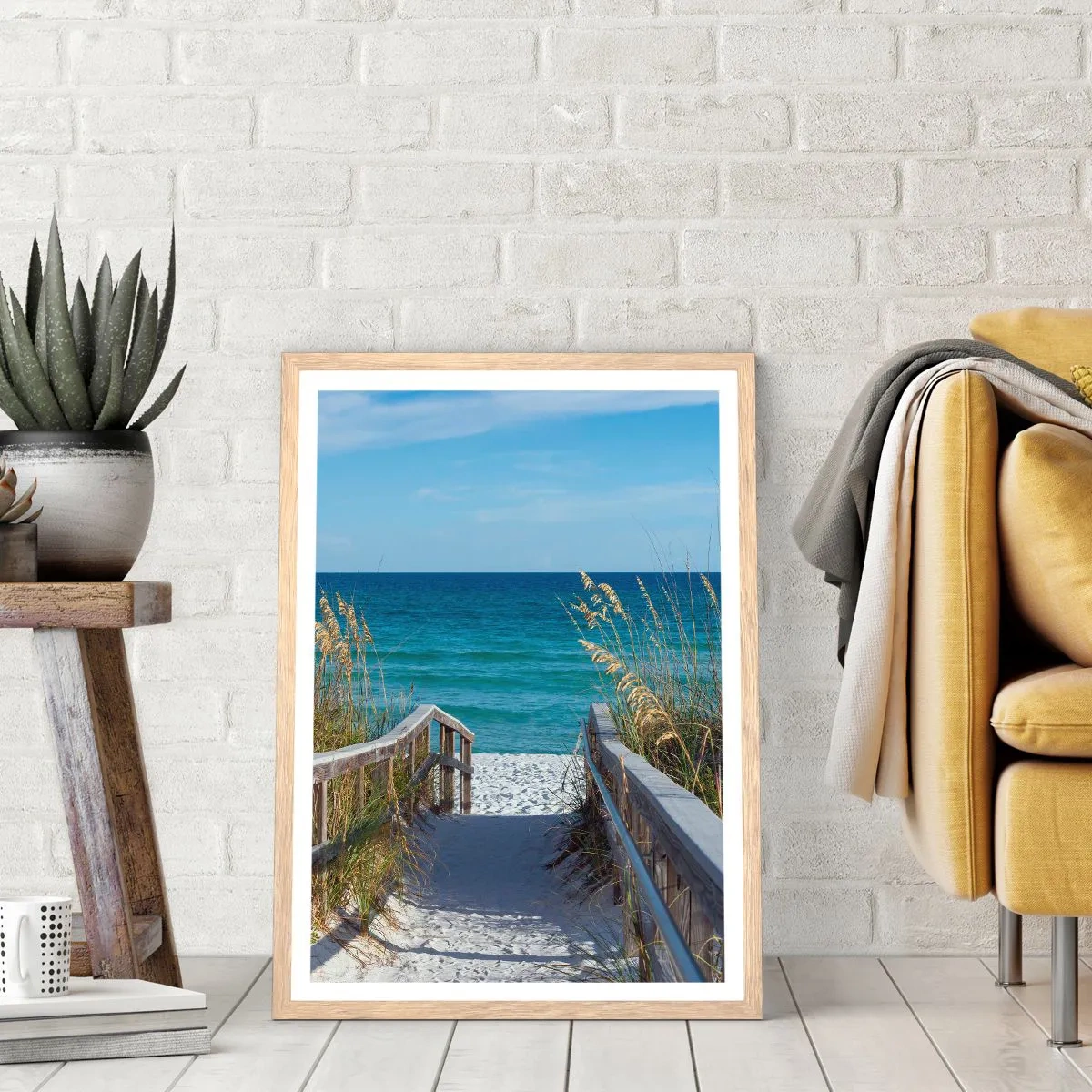 Poster in einem Rahmen aus heller Eiche - In der Sonne, im Wind - 61x91 cm