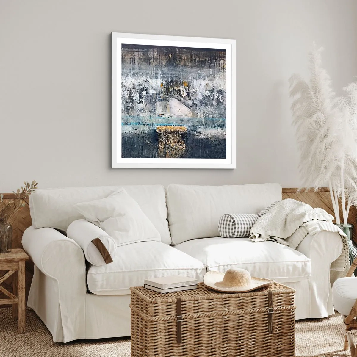 Poster in einem weißen Rahmen - Wie auf Eis, wie nach Dezember - 60x60 cm