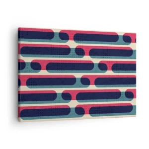 Bild auf Leinwand - Leinwandbild - Geometrisches Retro-Muster mit Pastellfarben - 70x50cm - In die Tiefe und vorwärts - Moderne Wanddekoration für Wohnzimmer und Schlafzimmer ARTTOR