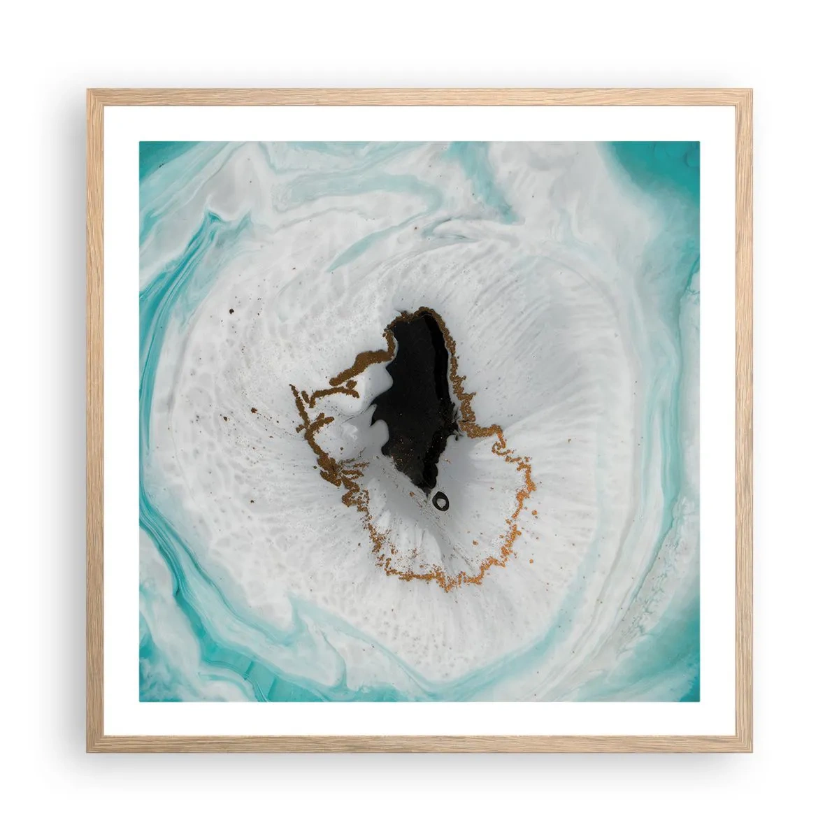 Poster in einem Rahmen aus heller Eiche - Nach Innen eindringen - 60x60 cm