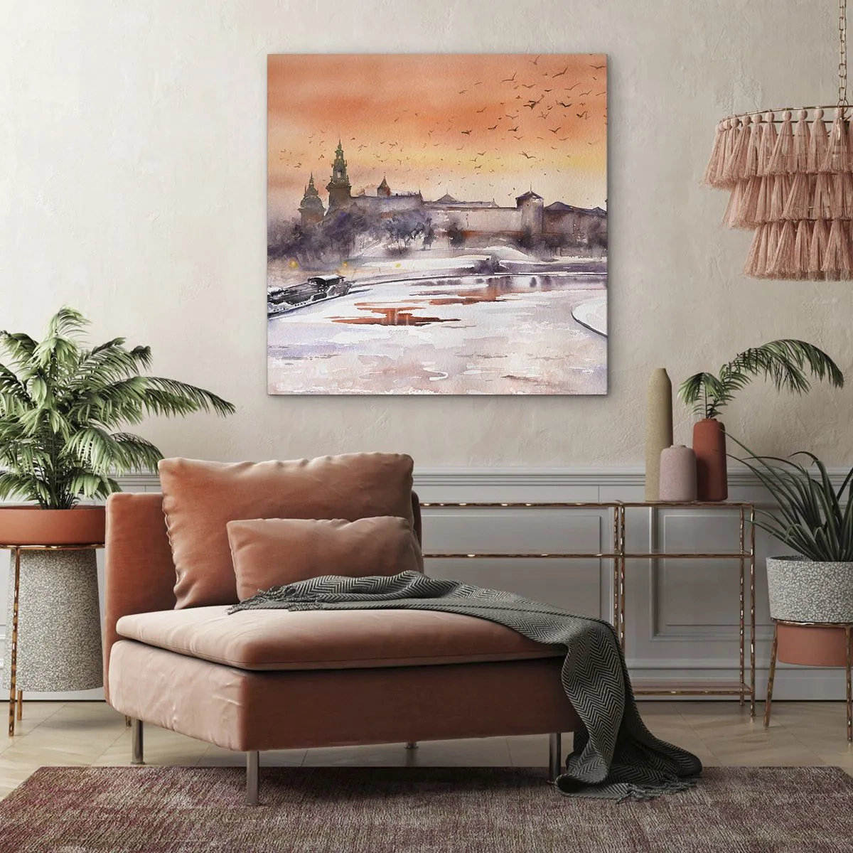 Bild auf Leinwand - Leinwandbild - Königlicher Sonnenuntergang - 30x30 cm