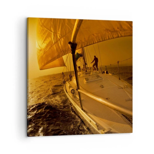 Bild auf Leinwand - Leinwandbild - Ein goldener Abend nach einem bunten Tag - 50x50 cm