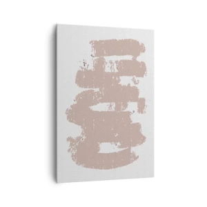Bild auf Leinwand - Leinwandbild - Zartrosa Formen auf hellem Hintergrund - 70x100cm - Abstraktion in zartem Rosa - Moderne Wanddekoration für Wohnzimmer und Schlafzimmer ARTTOR