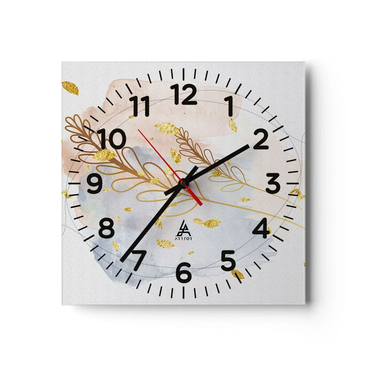 Wanduhr - Glasuhr - Goldenr Hauch - 30x30 cm