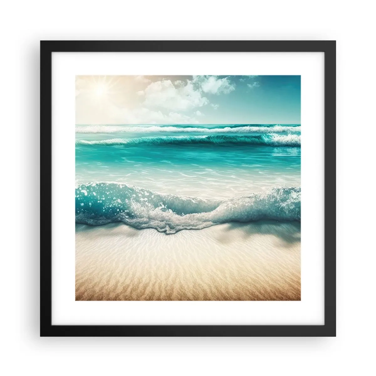 Poster in einem schwarzem Rahmen - Frieden des Ozeans - 40x40 cm