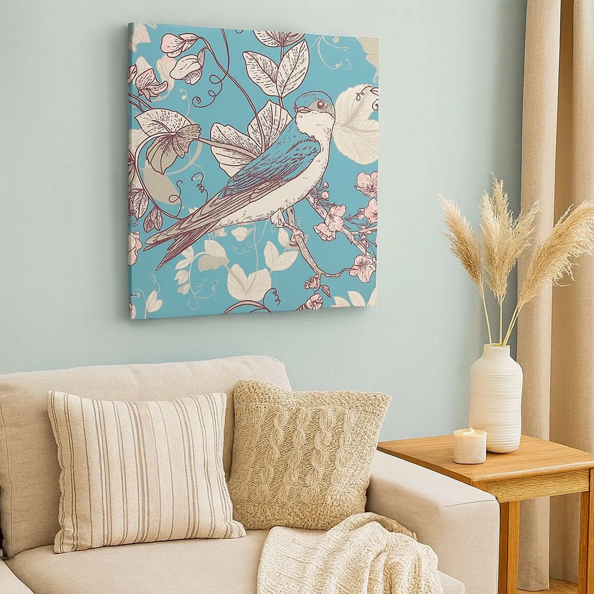 Bild auf Leinwand - Leinwandbild - Im Weißholz von Rot und Silber - 30x30 cm