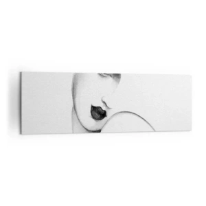 Bild auf Leinwand - Leinwandbild - Ein subtiles Frauenporträt im monochromen Stil - 160x50cm - Im Stil von Łempicka - Moderne Wanddekoration für Wohnzimmer und Schlafzimmer ARTTOR