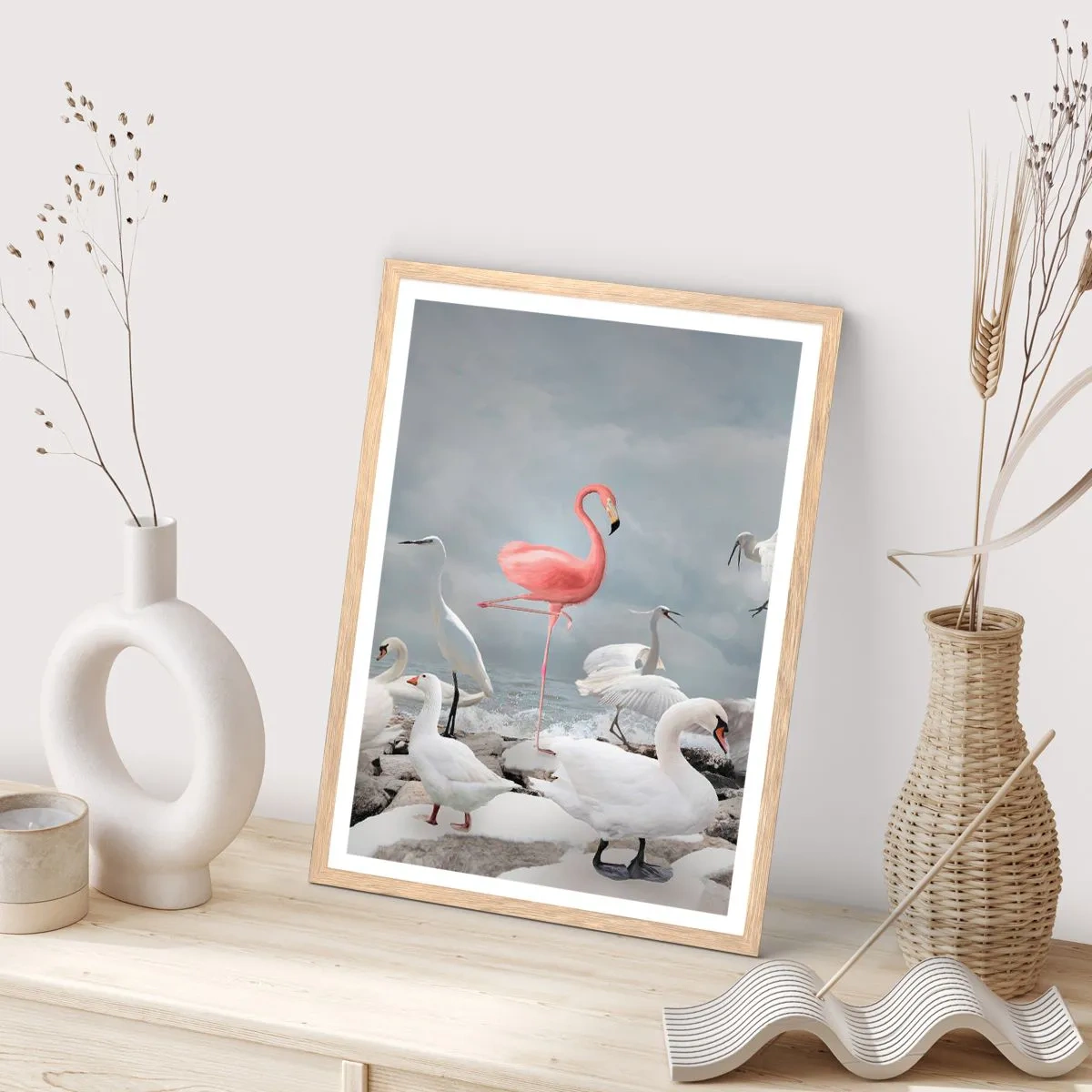 Poster in einem Rahmen aus heller Eiche - Wie kam ich hier hin? - 40x50 cm