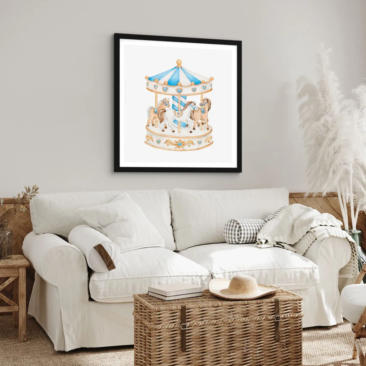 Poster in einem schwarzem Rahmen - Süße Kindheit - 30x30 cm