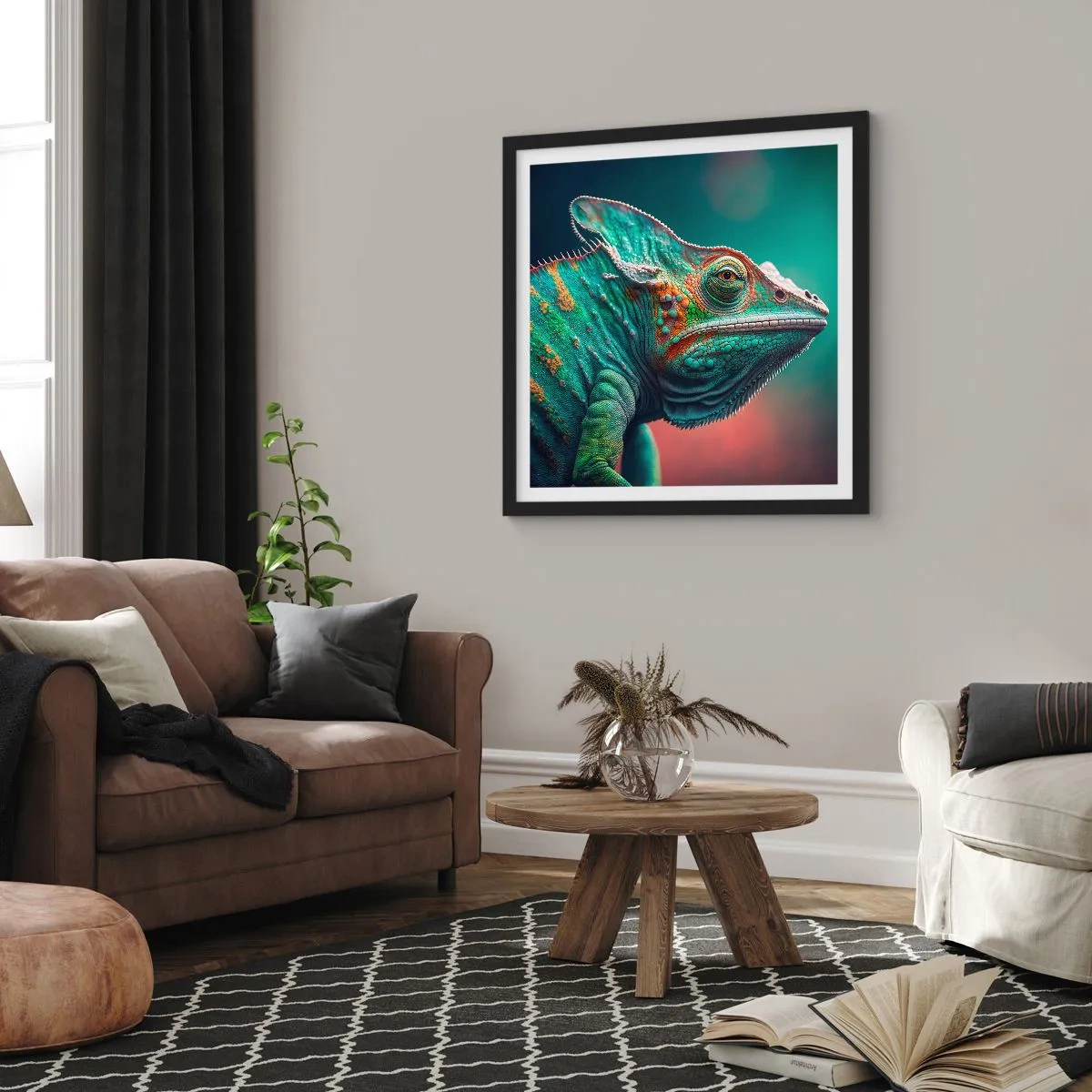 Poster in einem schwarzem Rahmen - Siehst du mich? Nicht gut… - 60x60 cm