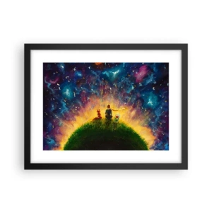 Poster in einem schwarzem Rahmen - Liebe und Freundschaft - die ganze Welt - 40x30 cm