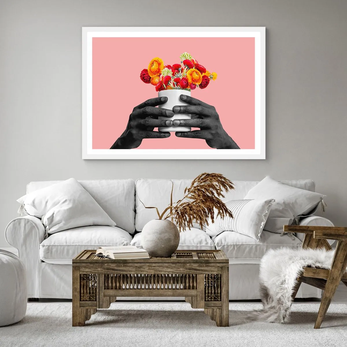 Poster in einem weißen Rahmen - Die Apotheose des Lebens - 60x60 cm