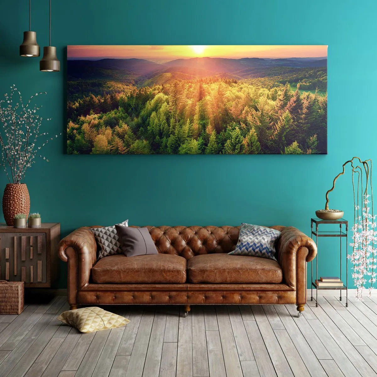 Bild auf Leinwand - Leinwandbild - Scheitelpunkte und Spitzen - 100x40 cm