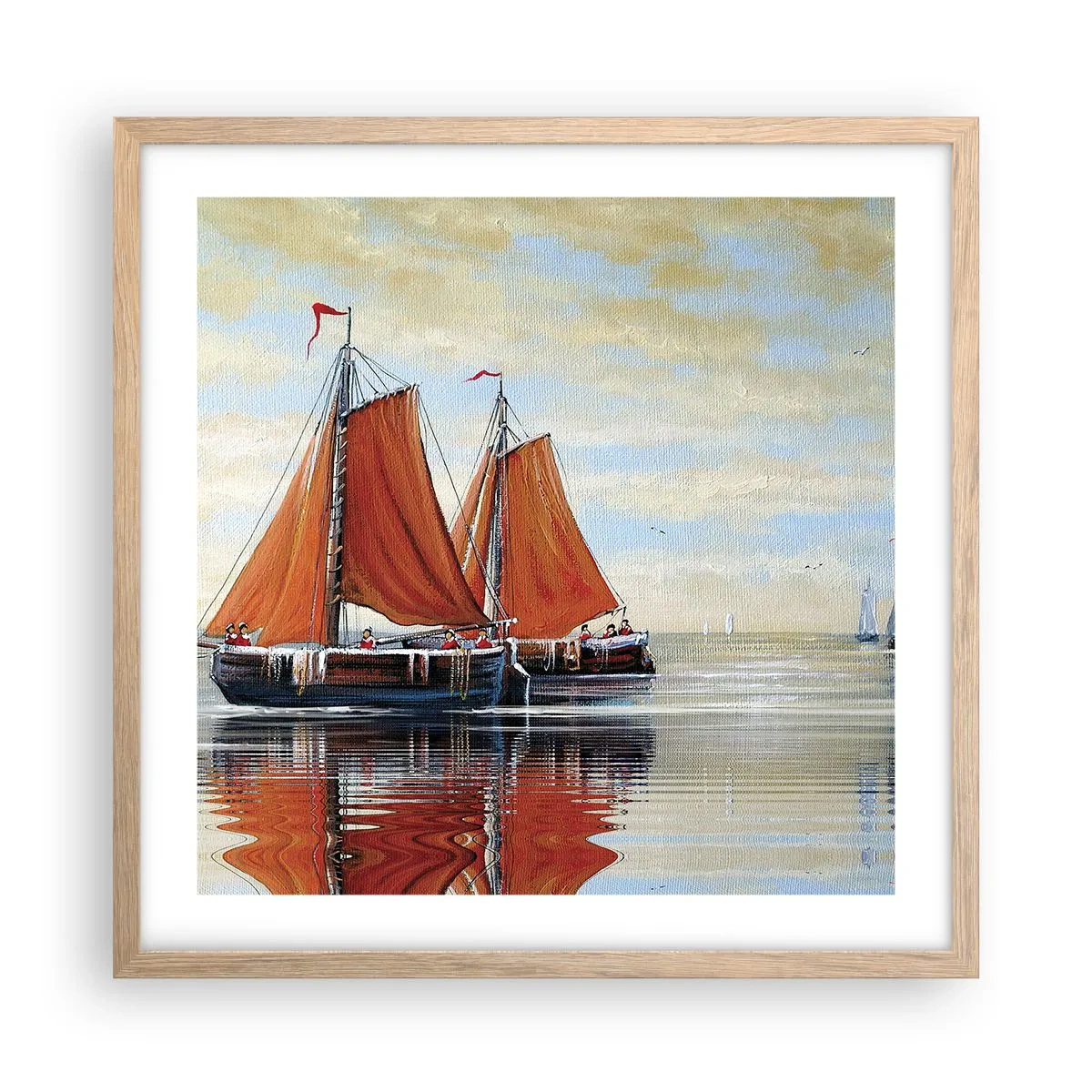Poster in einem Rahmen aus heller Eiche - Hey, Segel, Matrose ... - 50x50 cm