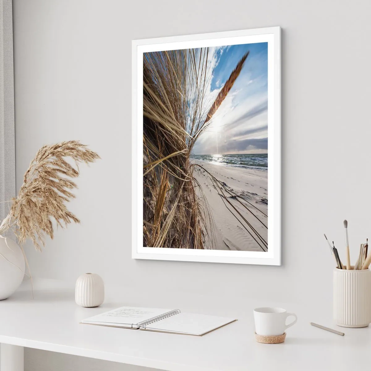 Poster in einem weißen Rahmen - Ein Treffen der Elemente der Natur - 61x91 cm