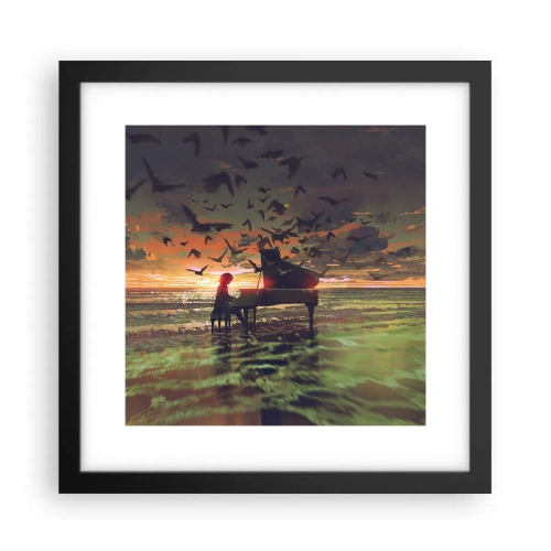 Poster in einem schwarzem Rahmen - Konzert für Klavier und Wellen - 30x30 cm