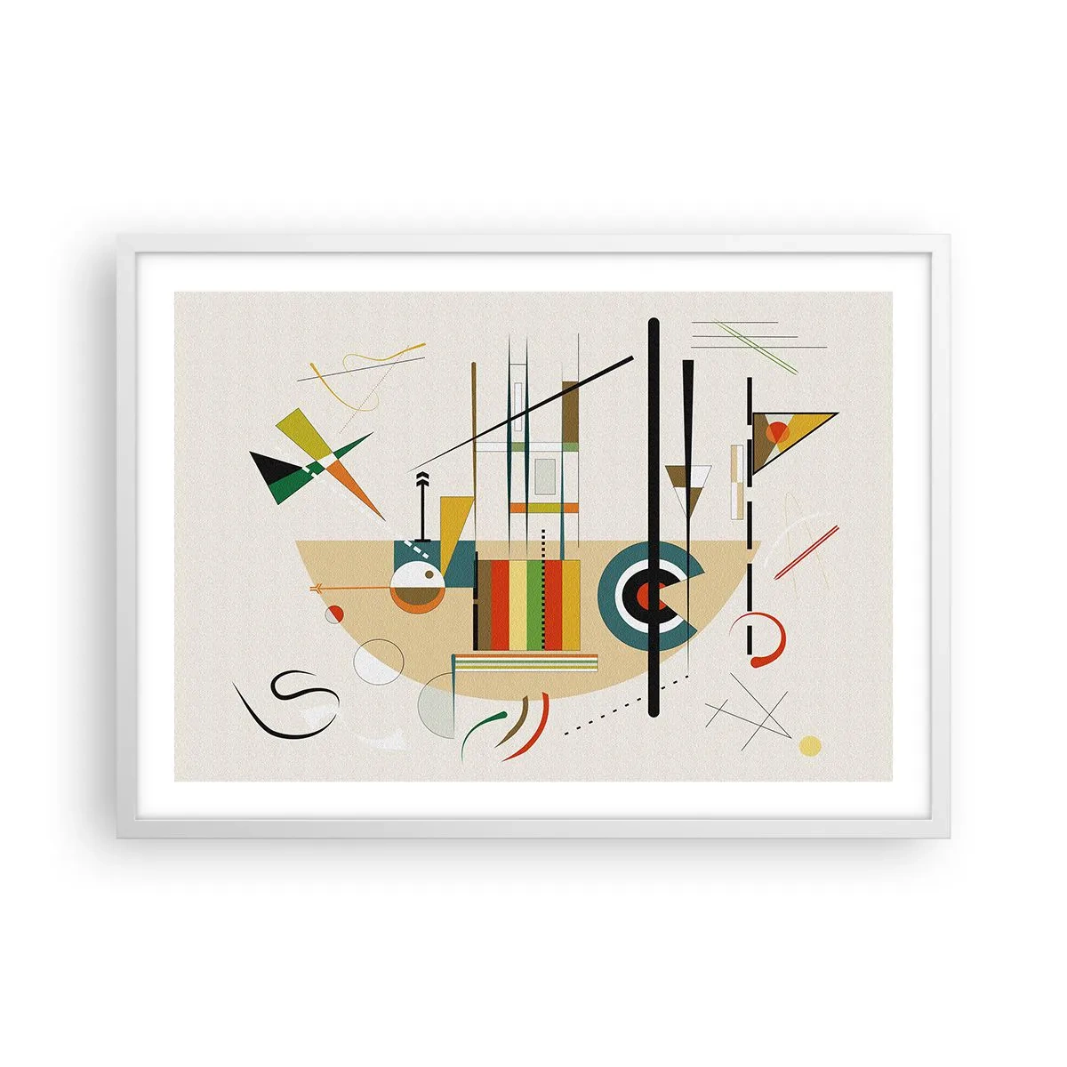 Poster in einem weißen Rahmen - Und die Welt lacht - 70x50 cm