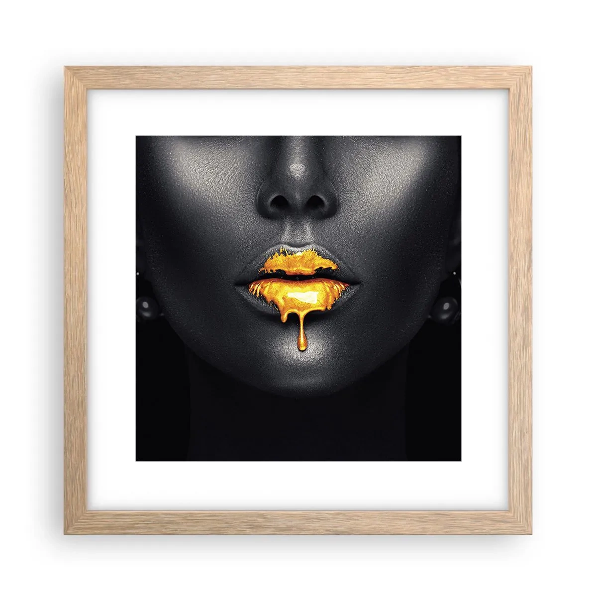 Poster in einem Rahmen aus heller Eiche - Goldmaul - 30x30 cm