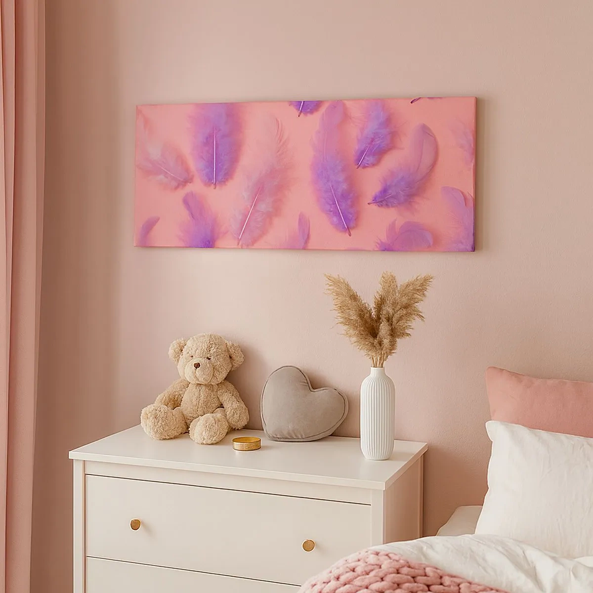 Bild auf Leinwand - Leinwandbild - Lila Vogel der Begierde - 100x40 cm