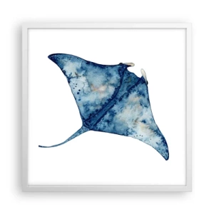 Poster in einem weißen Rahmen - Leben im Blau - 50x50 cm