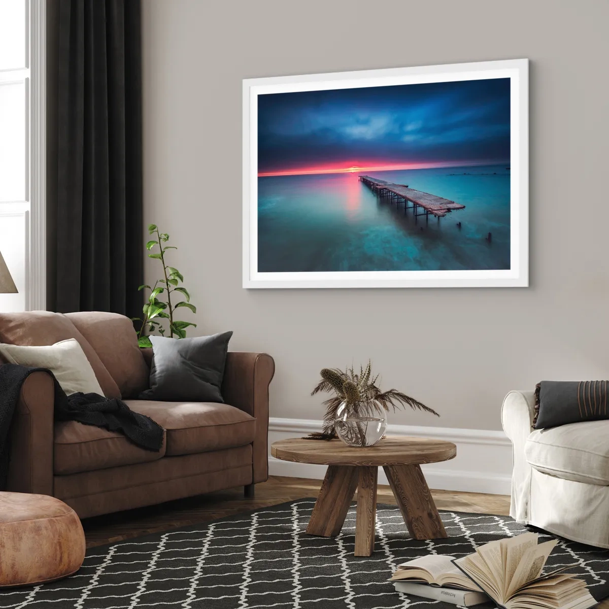 Poster in einem weißen Rahmen - Zwischen Himmel und Erde - 50x40 cm