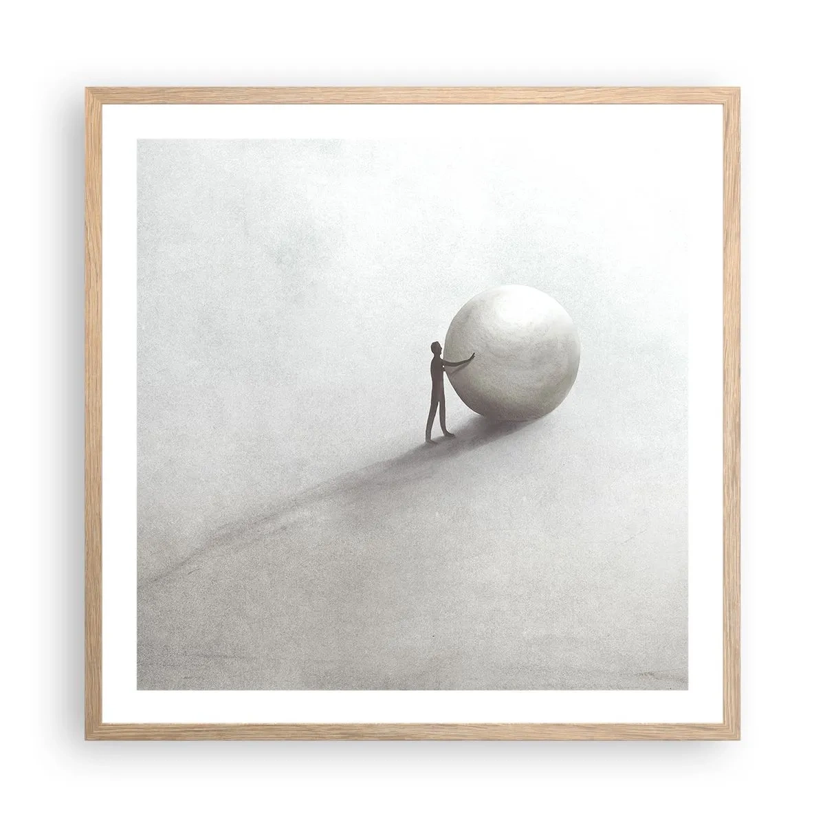 Poster in einem Rahmen aus heller Eiche - Das Spiel des Lebens - 60x60 cm