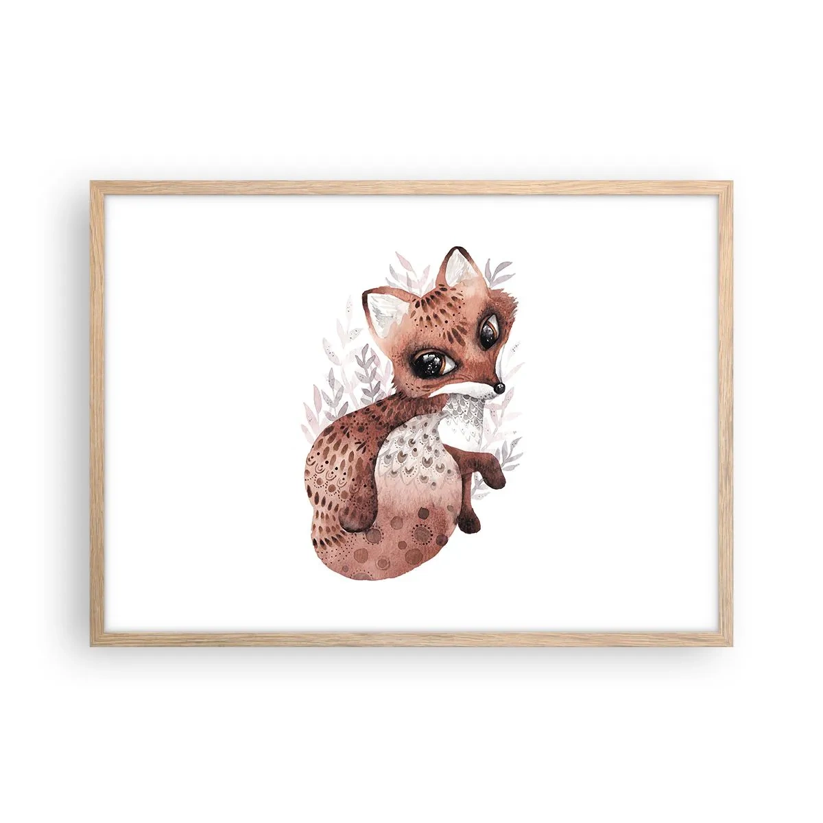 Poster in einem Rahmen aus heller Eiche - Einfach lieben - 70x50 cm