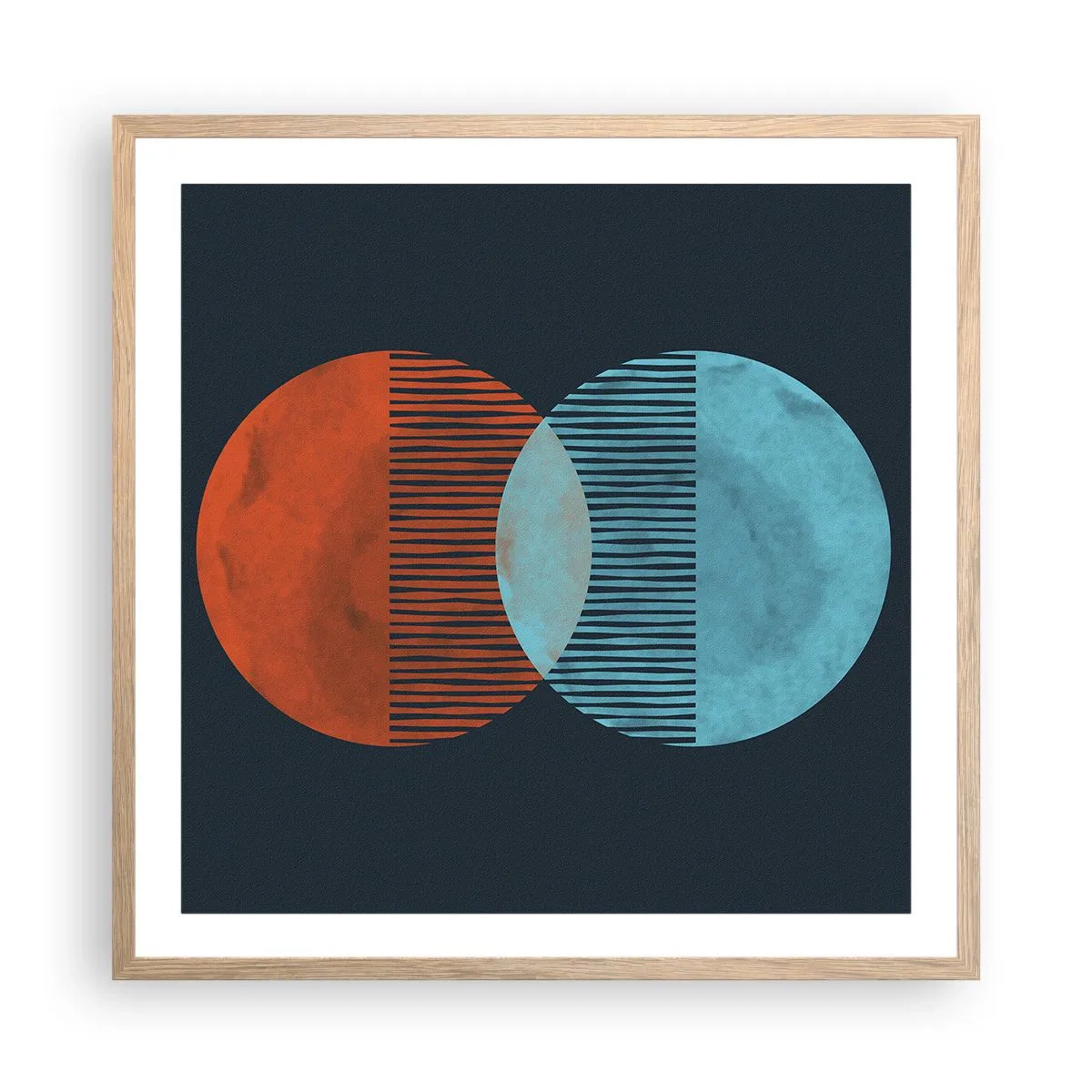 Poster in einem Rahmen aus heller Eiche - Astronomische Fantasie - 60x60 cm