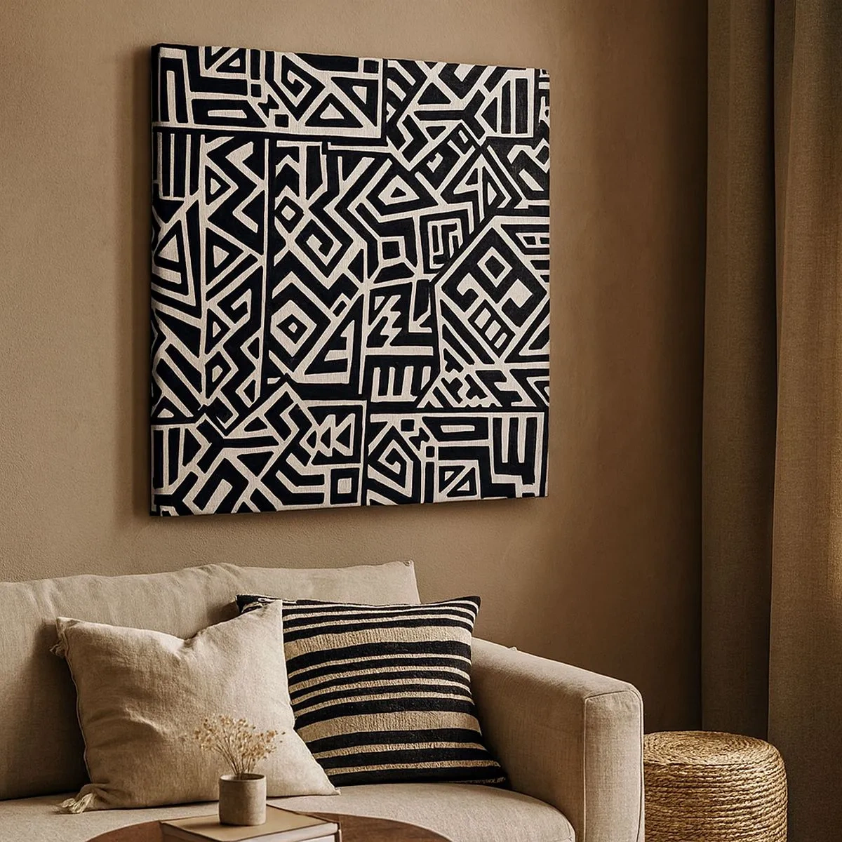 Bild auf Leinwand - Leinwandbild - Präkolumbianische Komposition - 30x30 cm