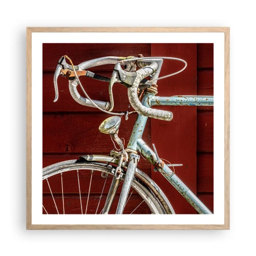 Poster in einem Rahmen aus heller Eiche - Geschaffen um zu siegen - 60x60 cm