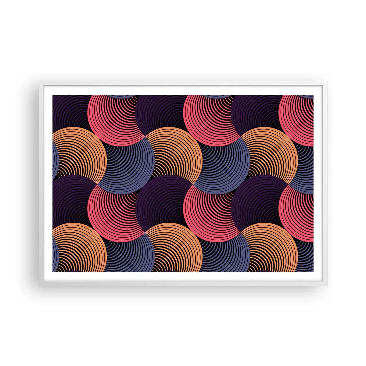 Poster in einem weißen Rahmen - Im kreisenden Rhythmus - 100x70 cm