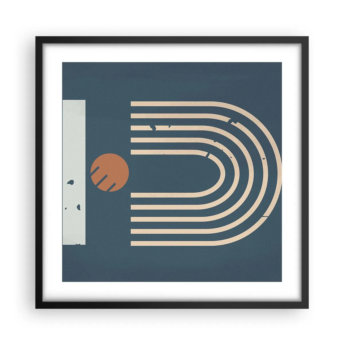 Poster in einem schwarzem Rahmen - Geometrie auf dem Granatapfel - 50x50 cm